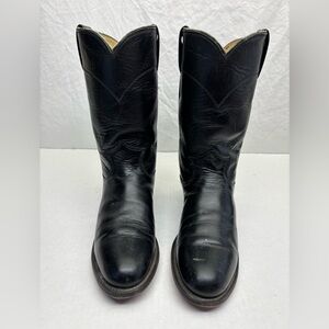 Justin Classic Black Leather women’s Western Boots, SZ 6.5 A